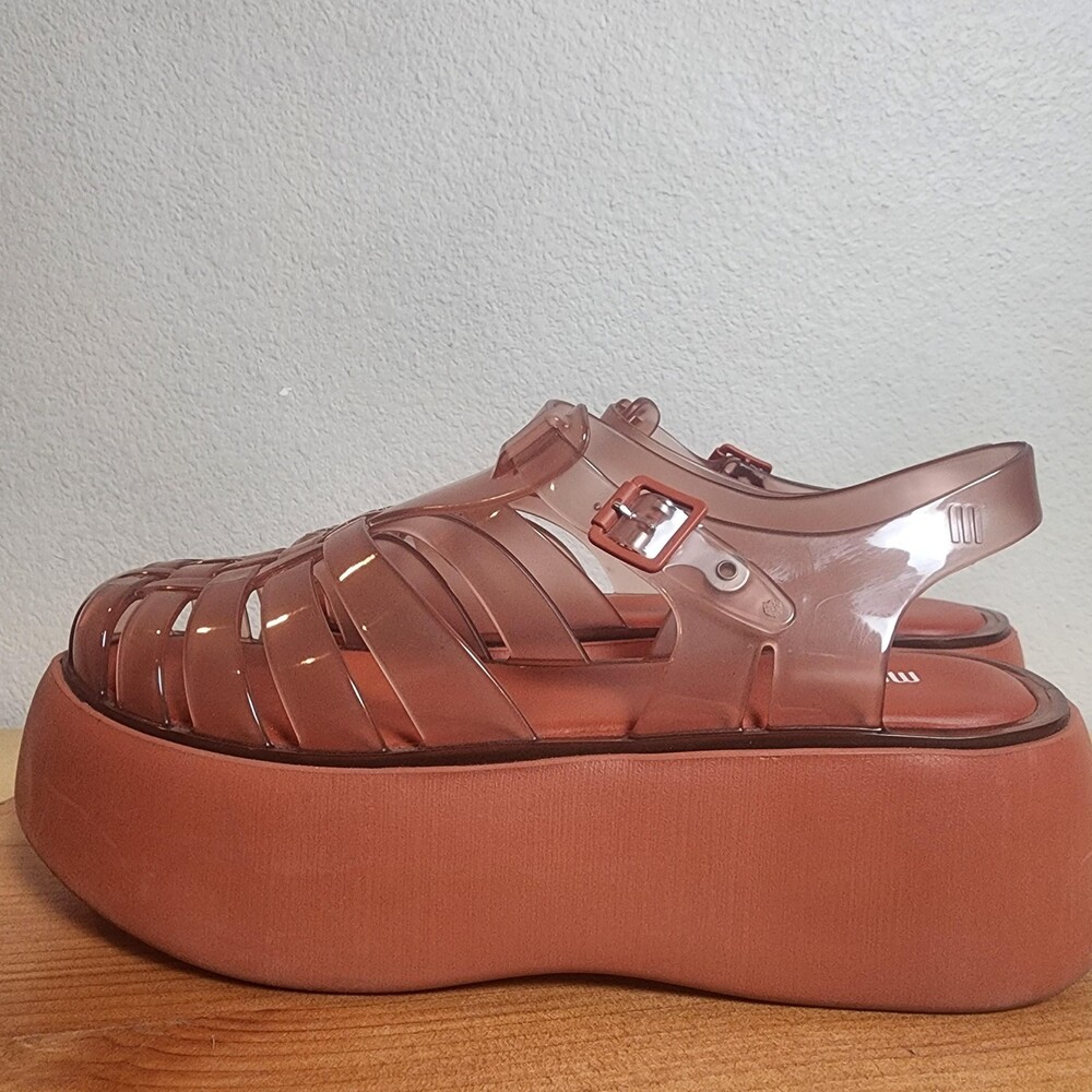 Melissa Shoes Womens Size 9 Pink Jelly Fisherman Platform Sandals Slingback - Picture 5 of 12